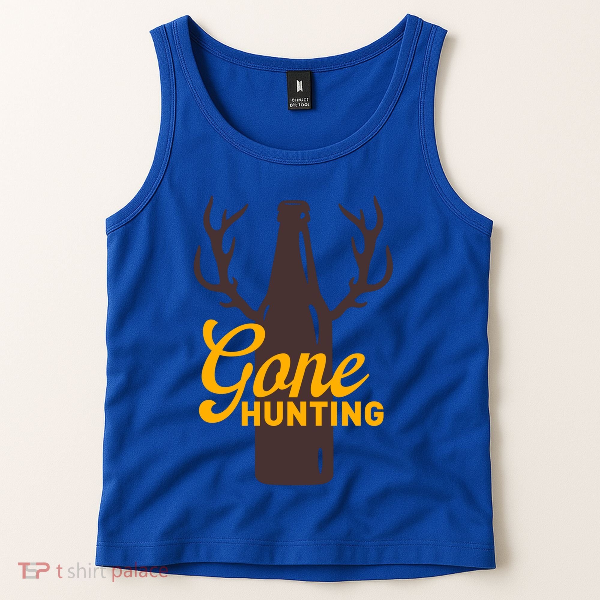 Gone Hunting With Beer Bottle With Deer Antlers Gift Tank Top