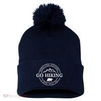 Go Hiking Worst Case Scenario A Bear Kills You Camping Pom Pom 12in Knit Beanie thumb 0