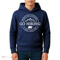 Go Hiking Worst Case Scenario A Bear Kills You Camping Kids Hoodie thumb 4