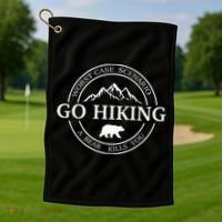 Go Hiking Worst Case Scenario A Bear Kills You Camping Golf Towel thumb 1