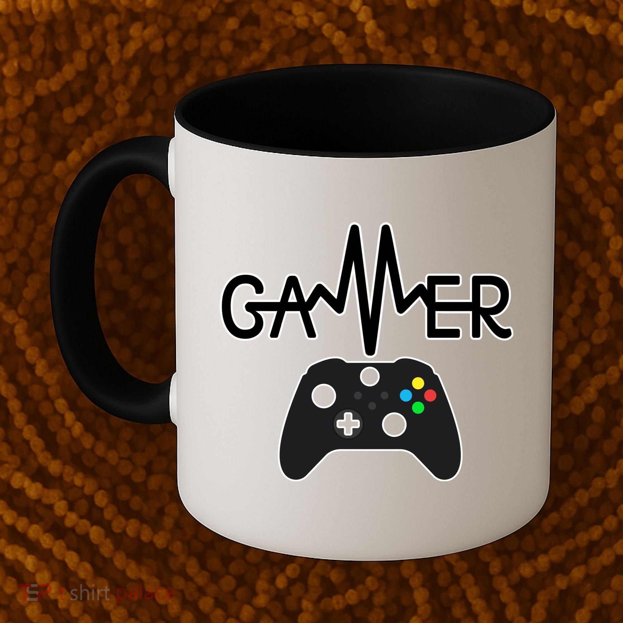 Gamer Heartbeat Xbox Black Coffee Mug