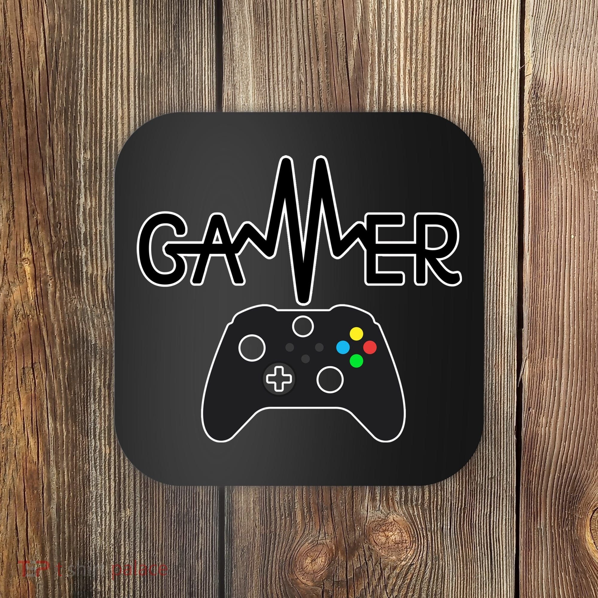 Gamer Heartbeat Xbox Black Coaster