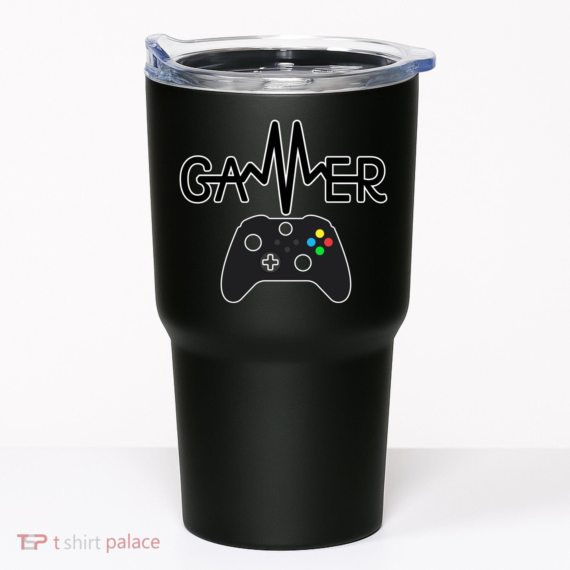 Gamer Heartbeat Xbox Black Tumbler