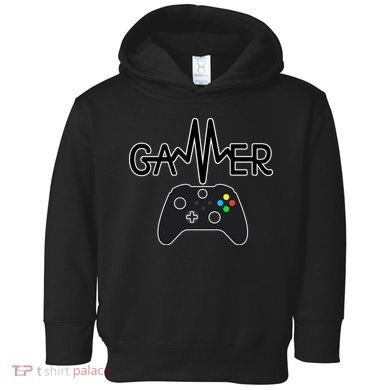 Gamer Heartbeat Xbox Black Toddler Hoodie