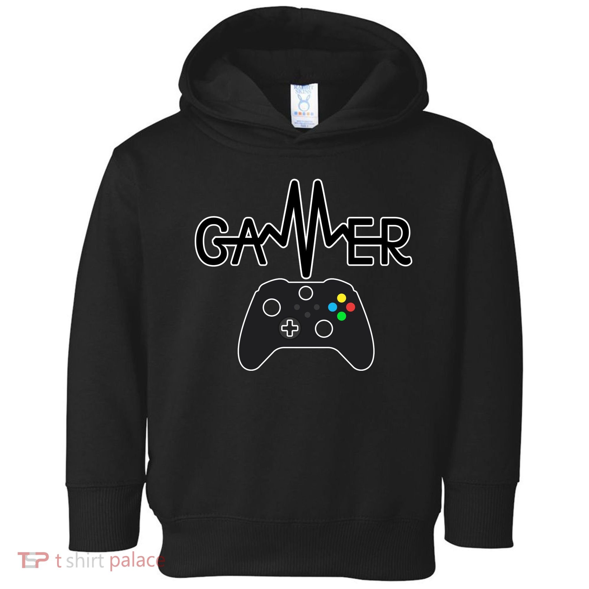 Gamer Heartbeat Xbox Black Toddler Hoodie