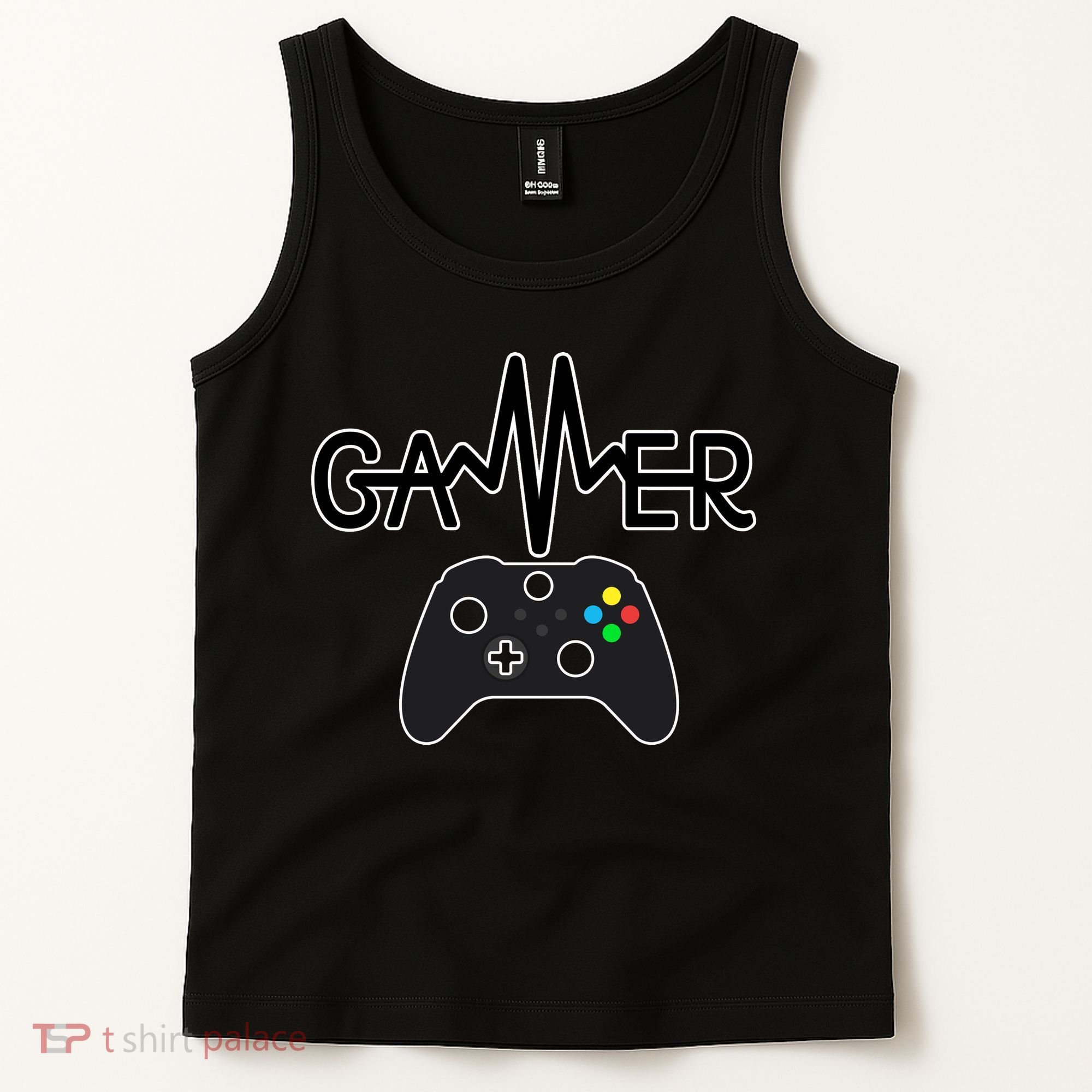 Gamer Heartbeat Xbox Black Tank Top
