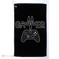 Gamer Heartbeat Xbox Black Golf Towel thumb 0