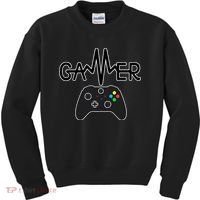 Gamer Heartbeat Xbox Black Kids Sweatshirt thumb 0