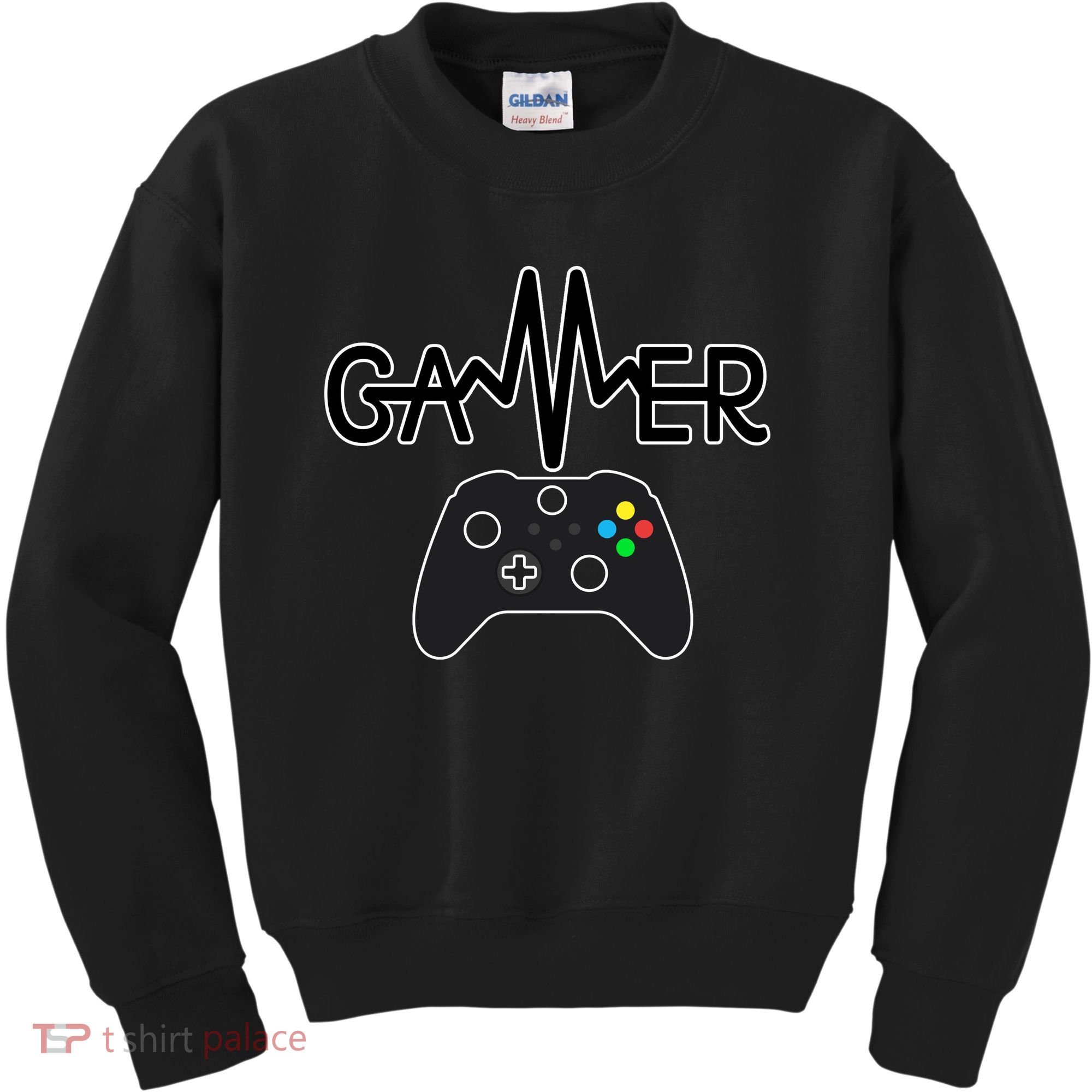 Gamer Heartbeat Xbox Black Kids Sweatshirt