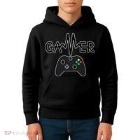 Gamer Heartbeat Xbox Black Kids Hoodie thumb 4