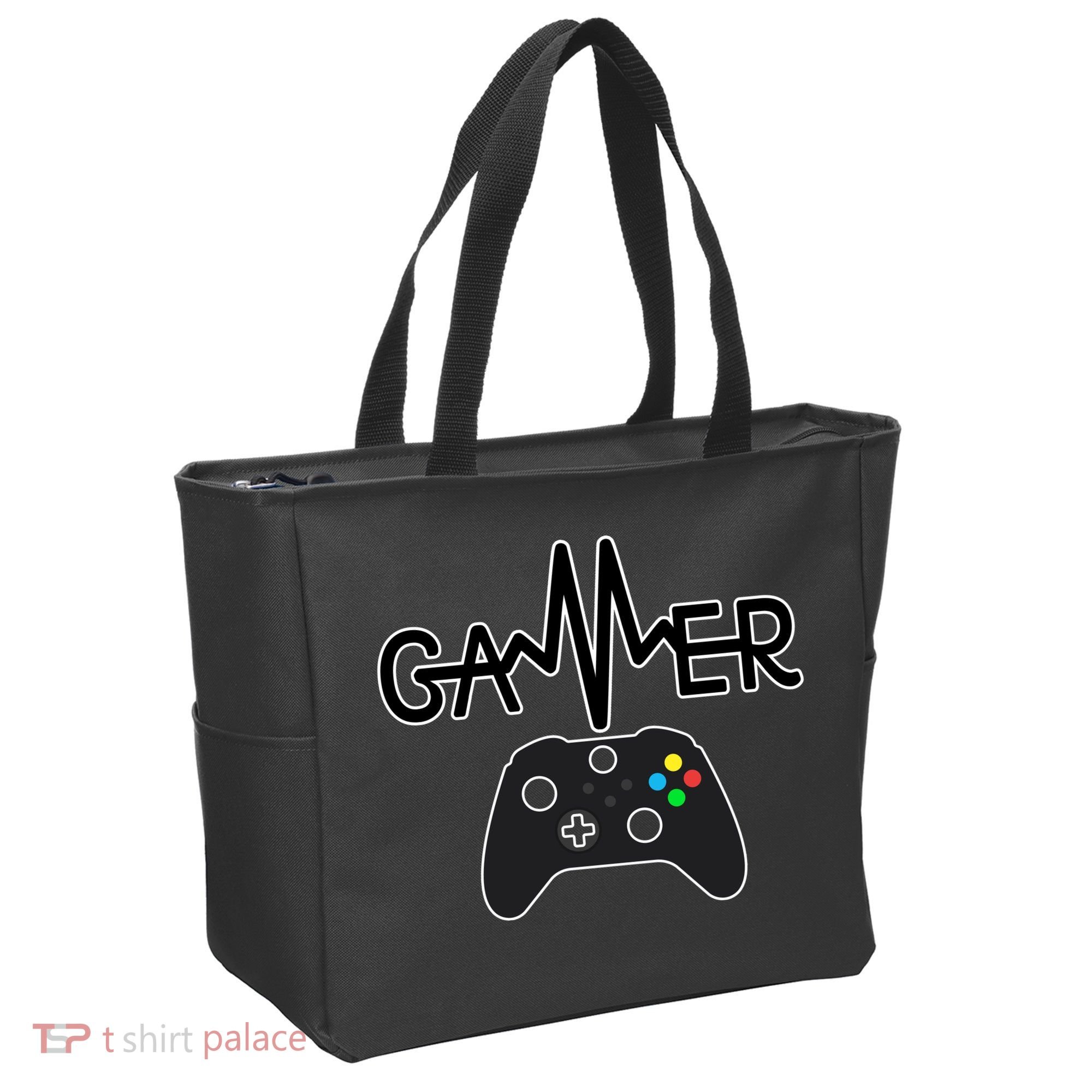Gamer Heartbeat Xbox Black Tote Bag
