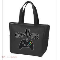 Gamer Heartbeat Xbox Black Tote Bag thumb 3