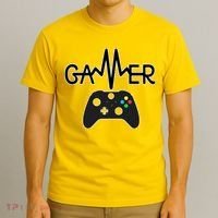 Gamer Heartbeat Xbox Black T-Shirt thumb 3