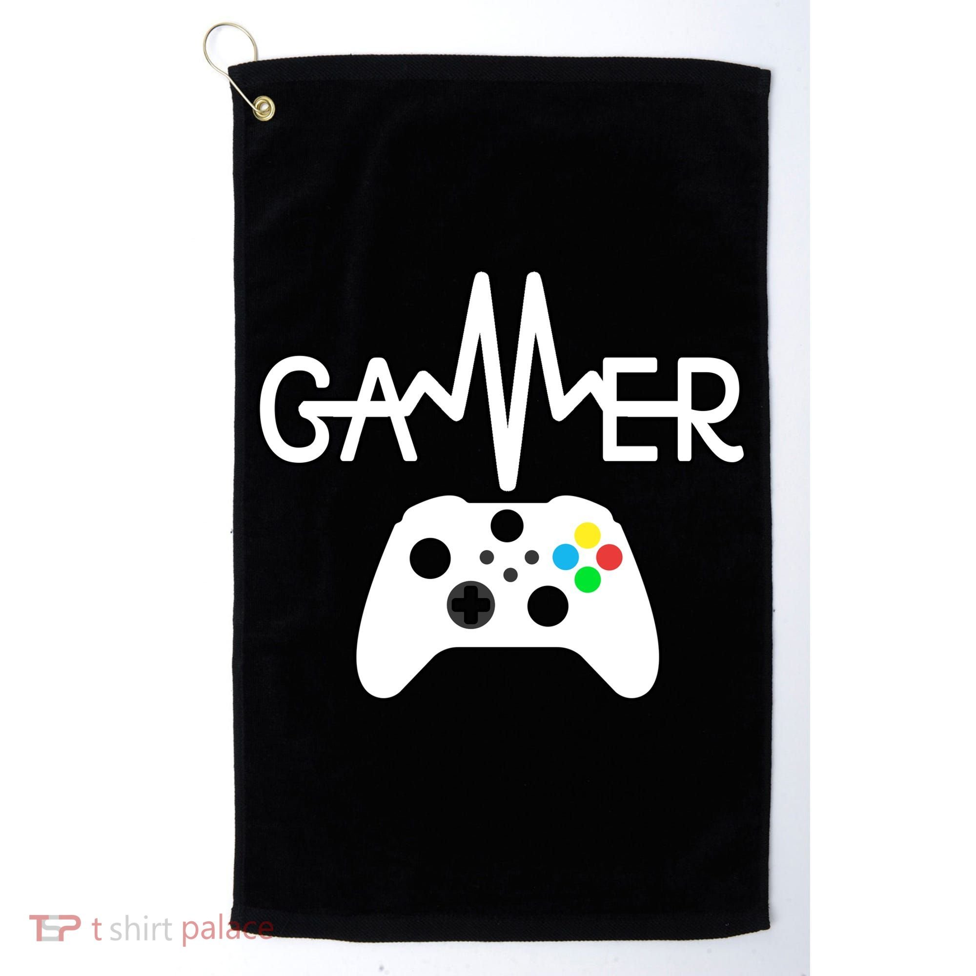 Gamer Heartbeat Xbox White Golf Towel
