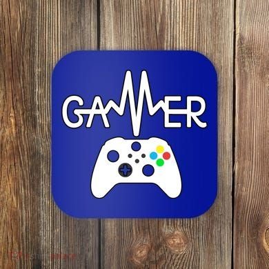 Gamer Heartbeat Xbox White Coaster
