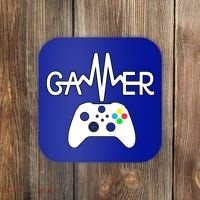 Gamer Heartbeat Xbox White Coaster thumb 0