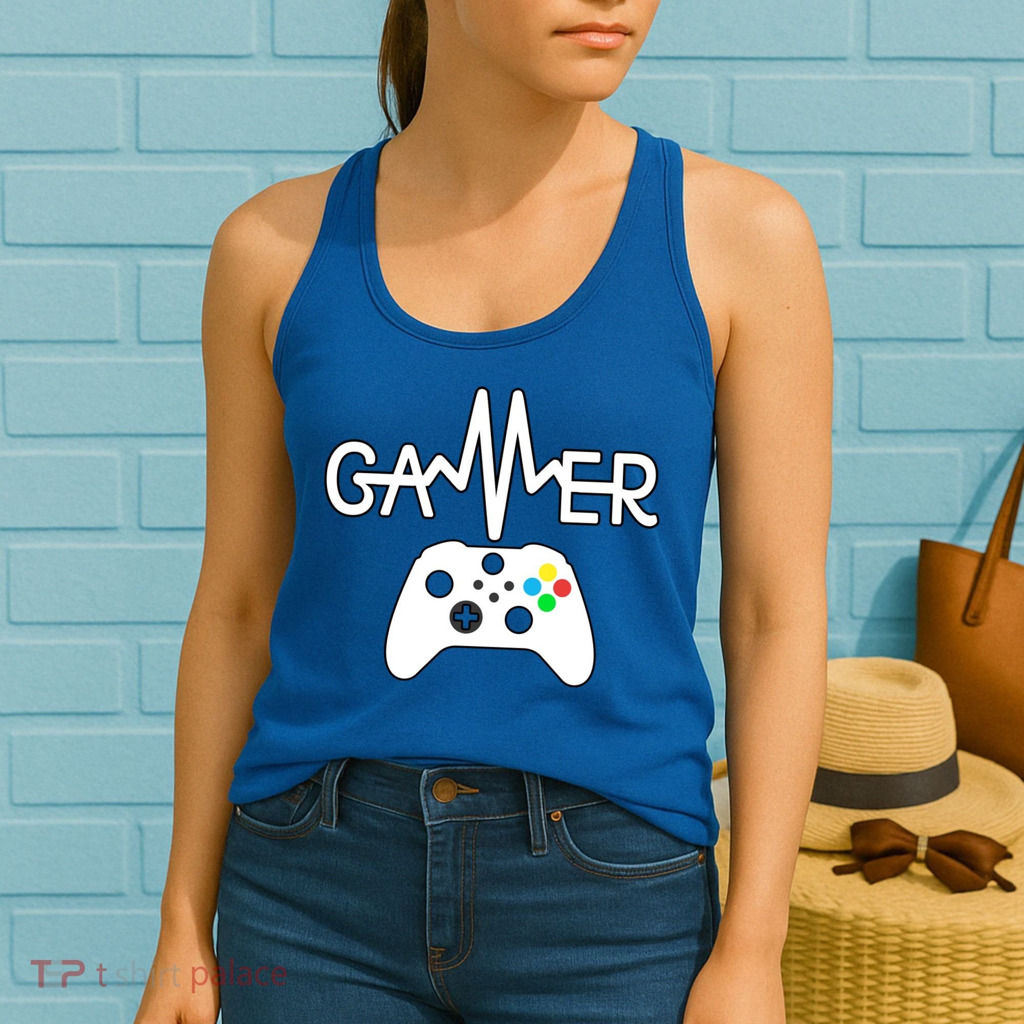 Gamer Heartbeat Xbox White Women's Tank Top