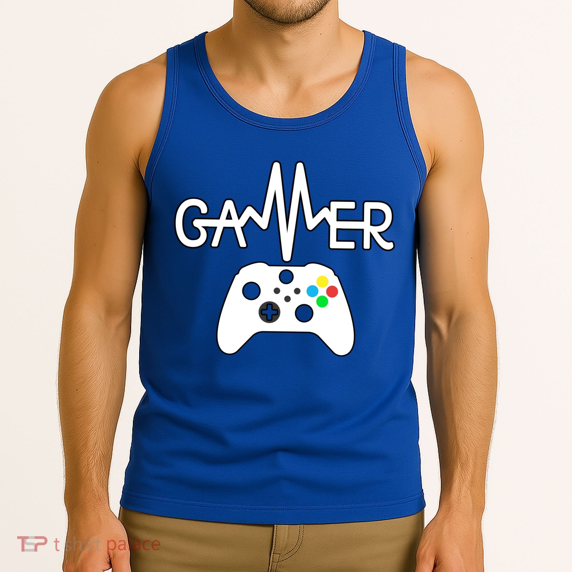 Gamer Heartbeat Xbox White Tank Top