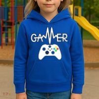 Gamer Heartbeat Xbox White Kids Hoodie thumb 3
