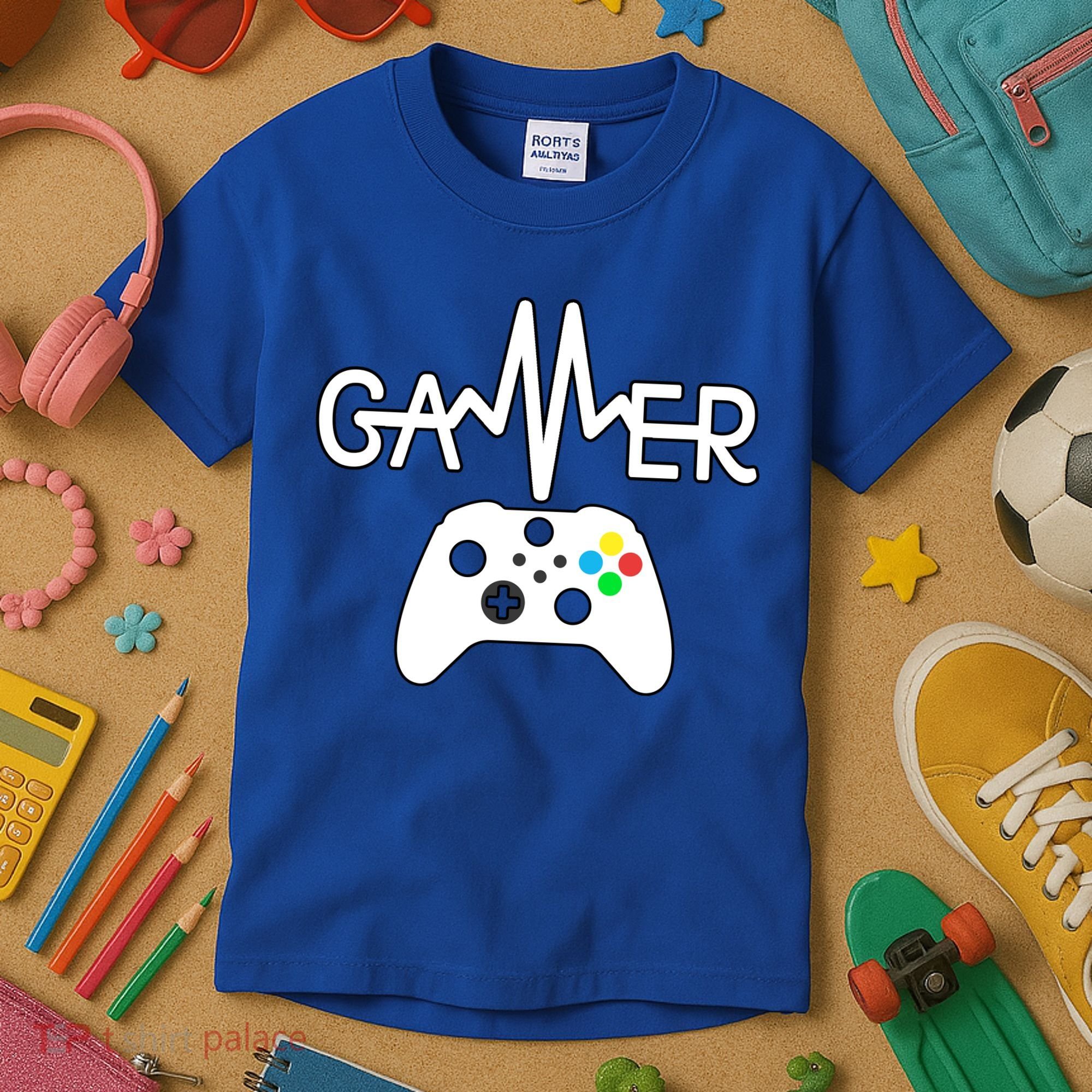 Gamer Heartbeat Xbox White Kids T-Shirt