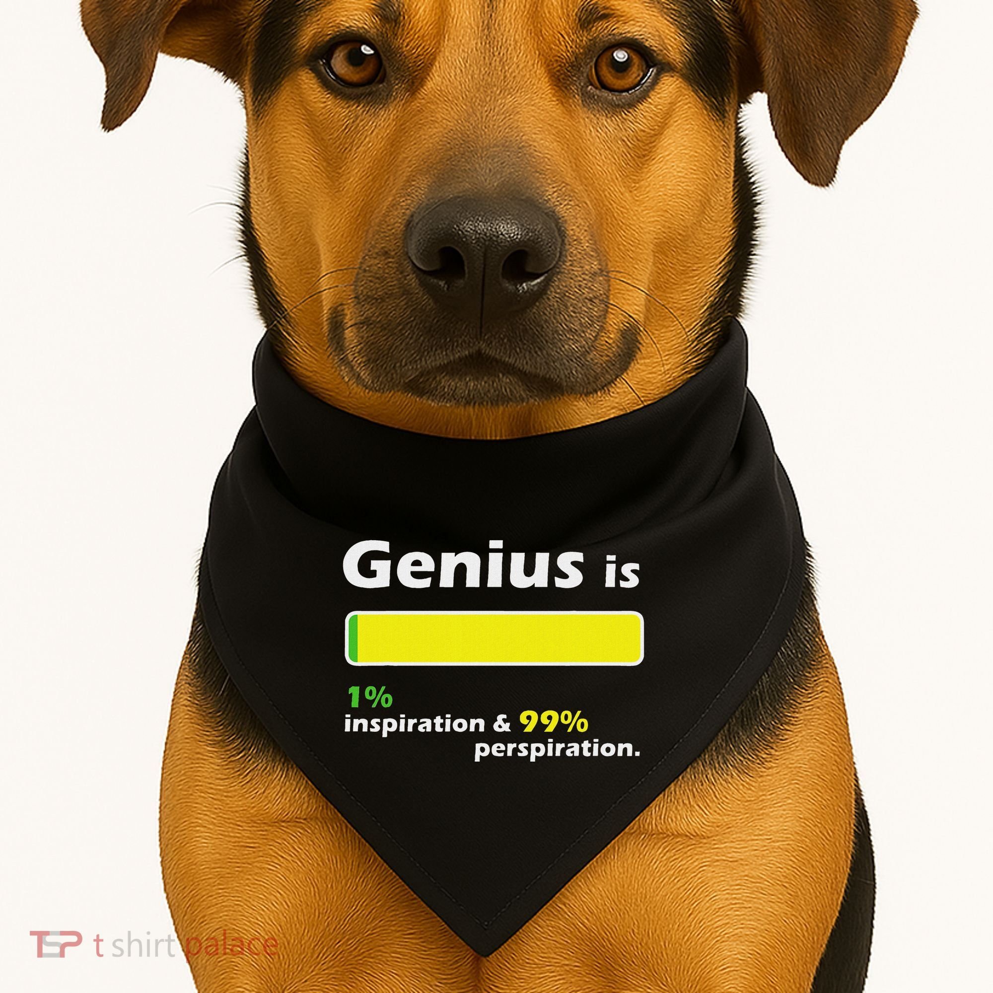Genius Is 1 Inspiration And 99 Perspiration Top USA-Made Doggie Bandana