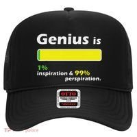 Genius Is 1 Inspiration And 99 Perspiration Top Hat thumb 0