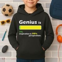 Genius Is 1 Inspiration And 99 Perspiration Top Kids Hoodie thumb 2