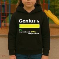 Genius Is 1 Inspiration And 99 Perspiration Top Kids Hoodie thumb 3