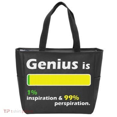 Genius Is 1 Inspiration And 99 Perspiration Top Tote Bag