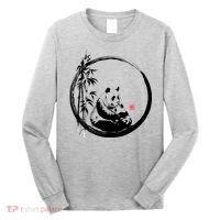 Giant Panda Bamboo Japanese Ink Painting Long Sleeve Shirt thumb 0
