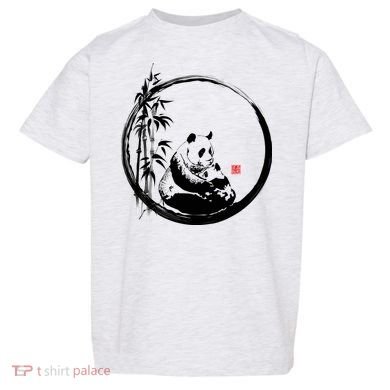 Giant Panda Bamboo Japanese Ink Painting Toddler T-Shirt