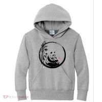 Giant Panda Bamboo Japanese Ink Painting Kids Hoodie thumb 0