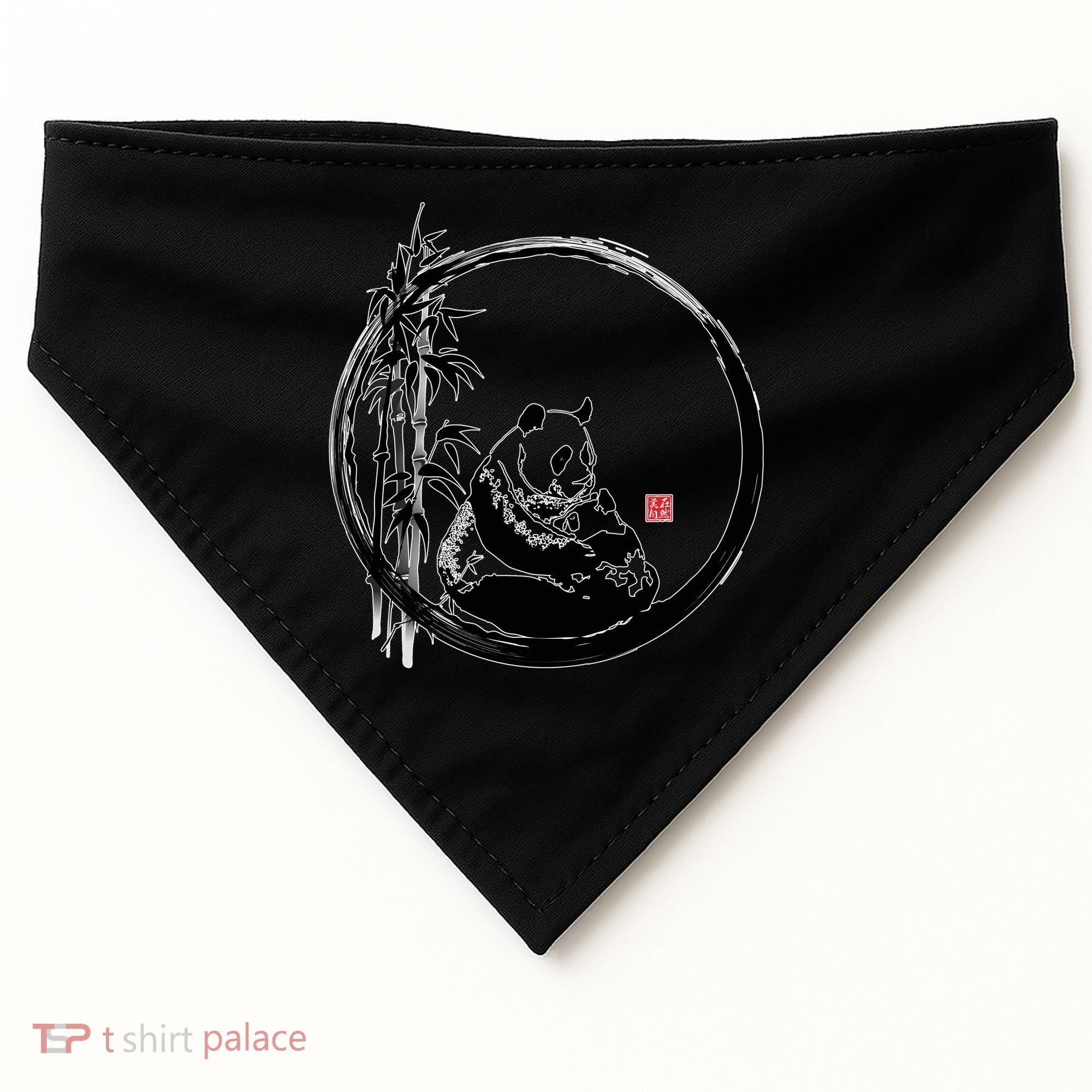 Giant Panda Bamboo Japanese Ink Painting USA-Made Doggie Bandana
