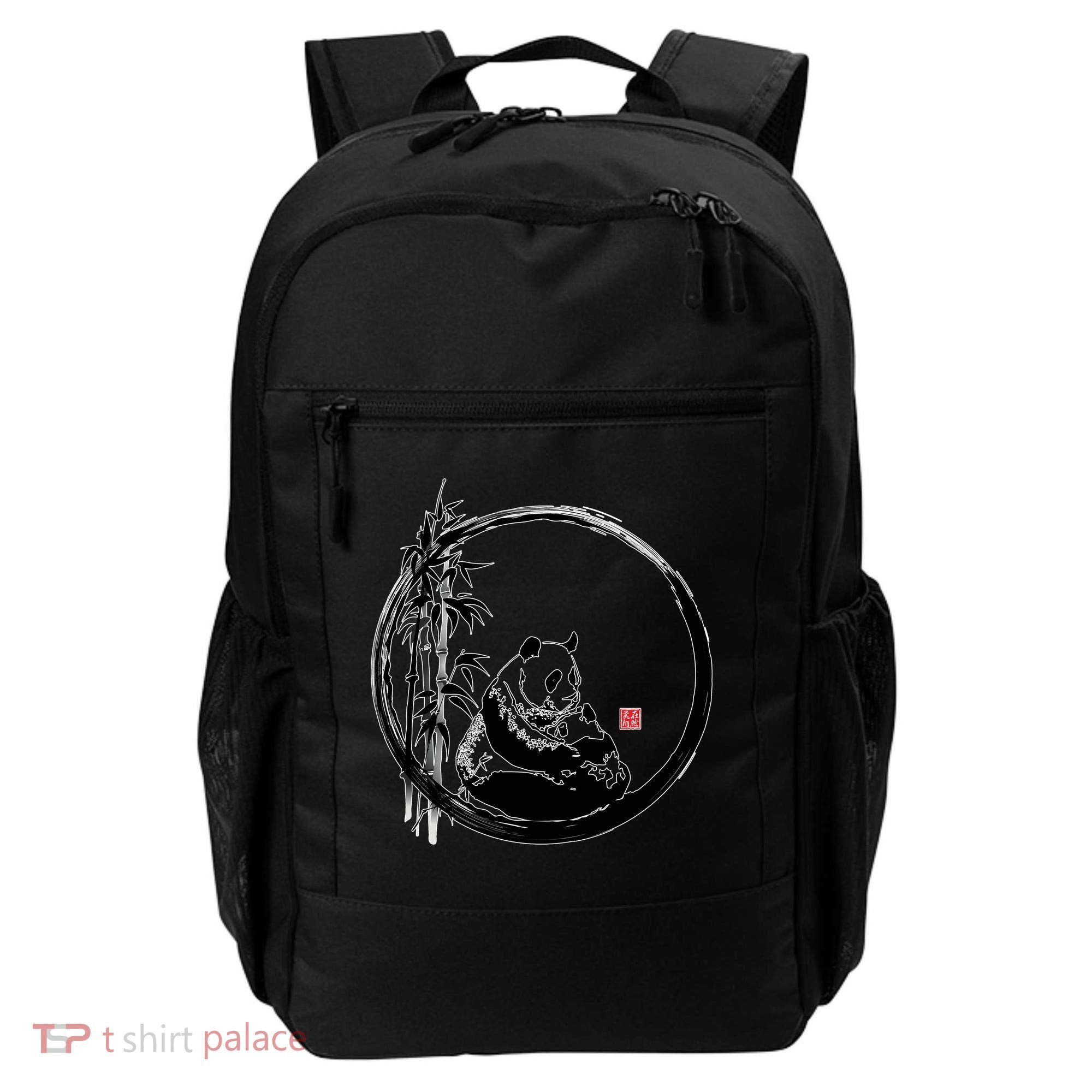 Giant Panda Bamboo Japanese Ink Painting Backpack