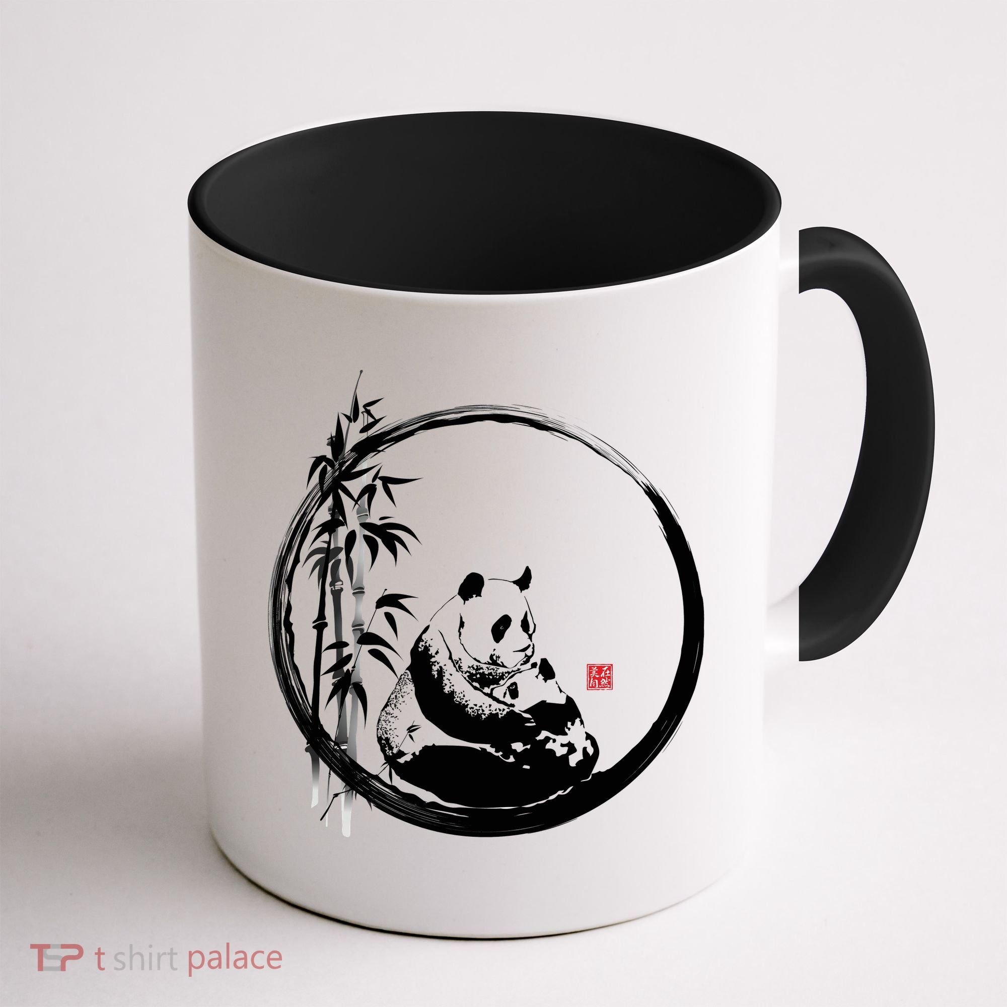 Giant Panda Bamboo Japanese Ink Painting Coffee Mug