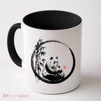 Giant Panda Bamboo Japanese Ink Painting Coffee Mug thumb 0