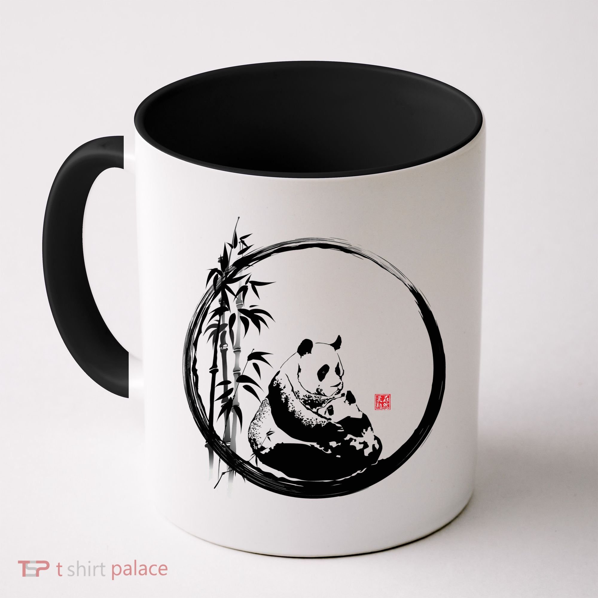 Giant Panda Bamboo Japanese Ink Painting Coffee Mug
