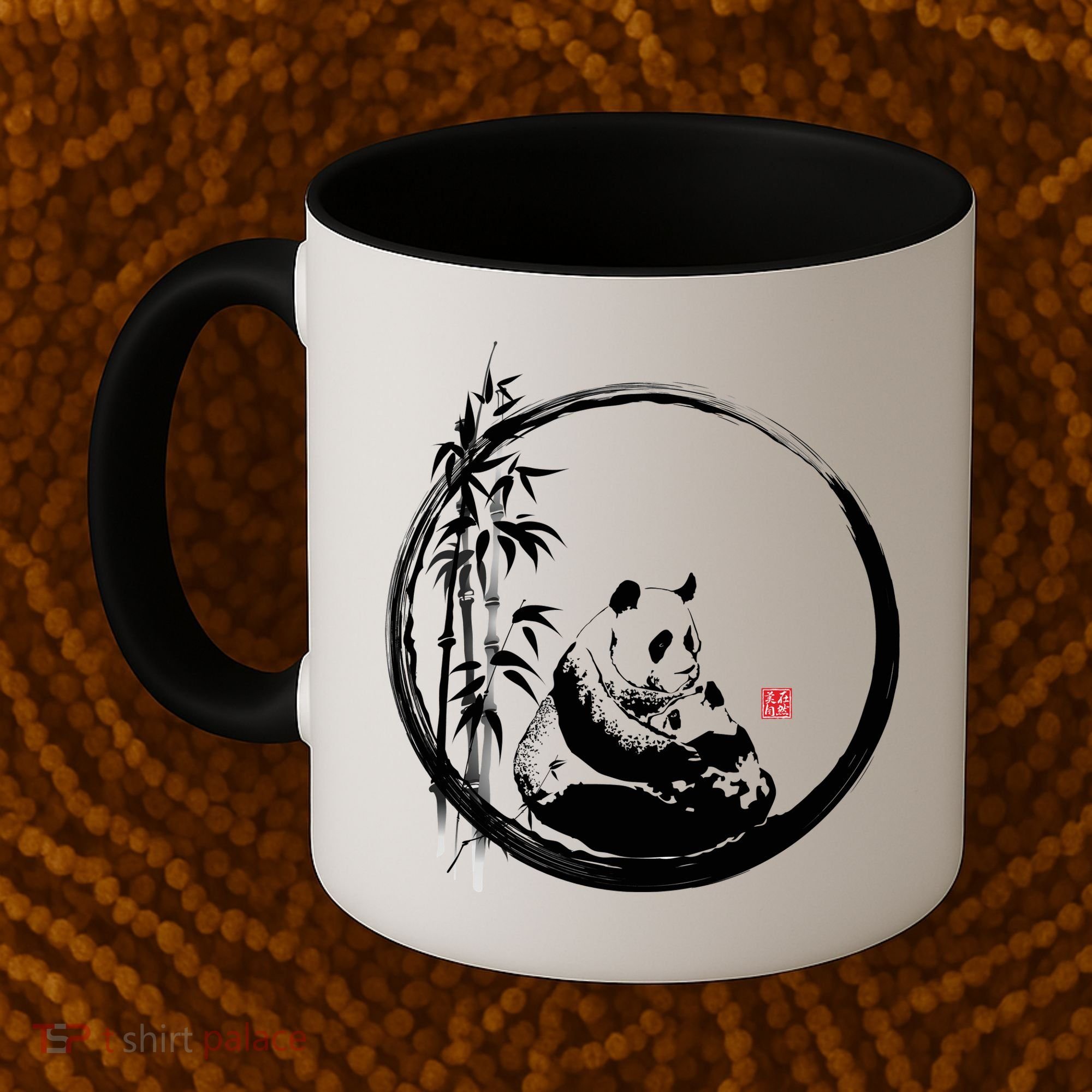 Giant Panda Bamboo Japanese Ink Painting Coffee Mug
