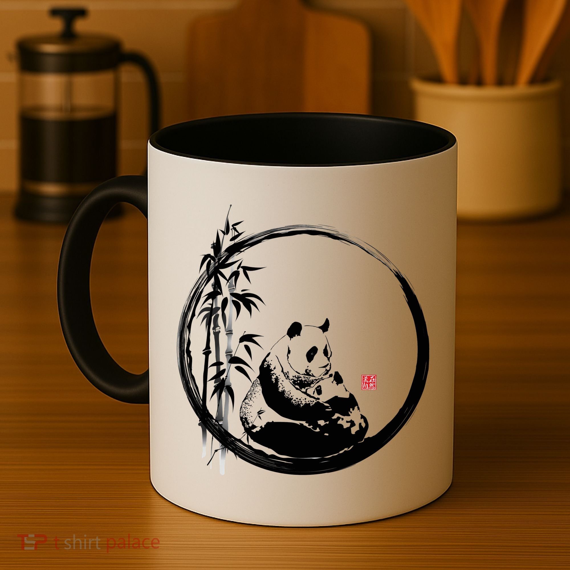 Giant Panda Bamboo Japanese Ink Painting Coffee Mug