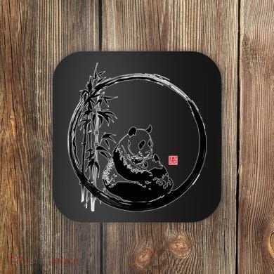 Giant Panda Bamboo Japanese Ink Painting Coaster
