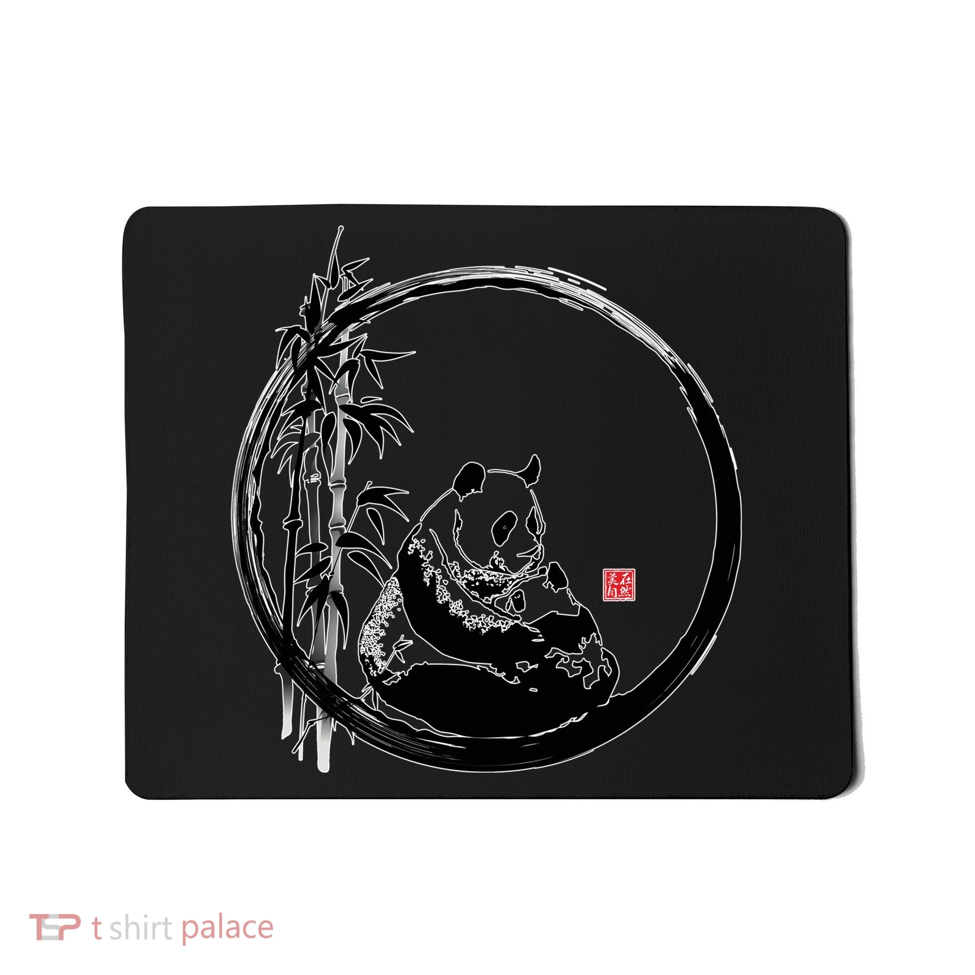 Giant Panda Bamboo Japanese Ink Painting Mousepad
