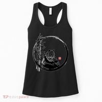 Giant Panda Bamboo Japanese Ink Painting Women's Tank Top thumb 0