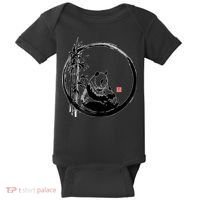 Giant Panda Bamboo Japanese Ink Painting Baby Bodysuit thumb 0