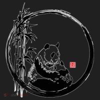 Giant Panda Bamboo Japanese Ink Painting Hat thumb 2