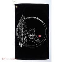 Giant Panda Bamboo Japanese Ink Painting Golf Towel thumb 0