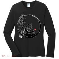 Giant Panda Bamboo Japanese Ink Painting Women's Long Sleeve Shirt thumb 0