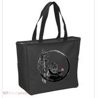 Giant Panda Bamboo Japanese Ink Painting Tote Bag thumb 2