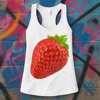 Giant Strawberry Women's Tank Top thumb 3