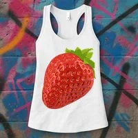 Giant Strawberry Women's Tank Top thumb 3