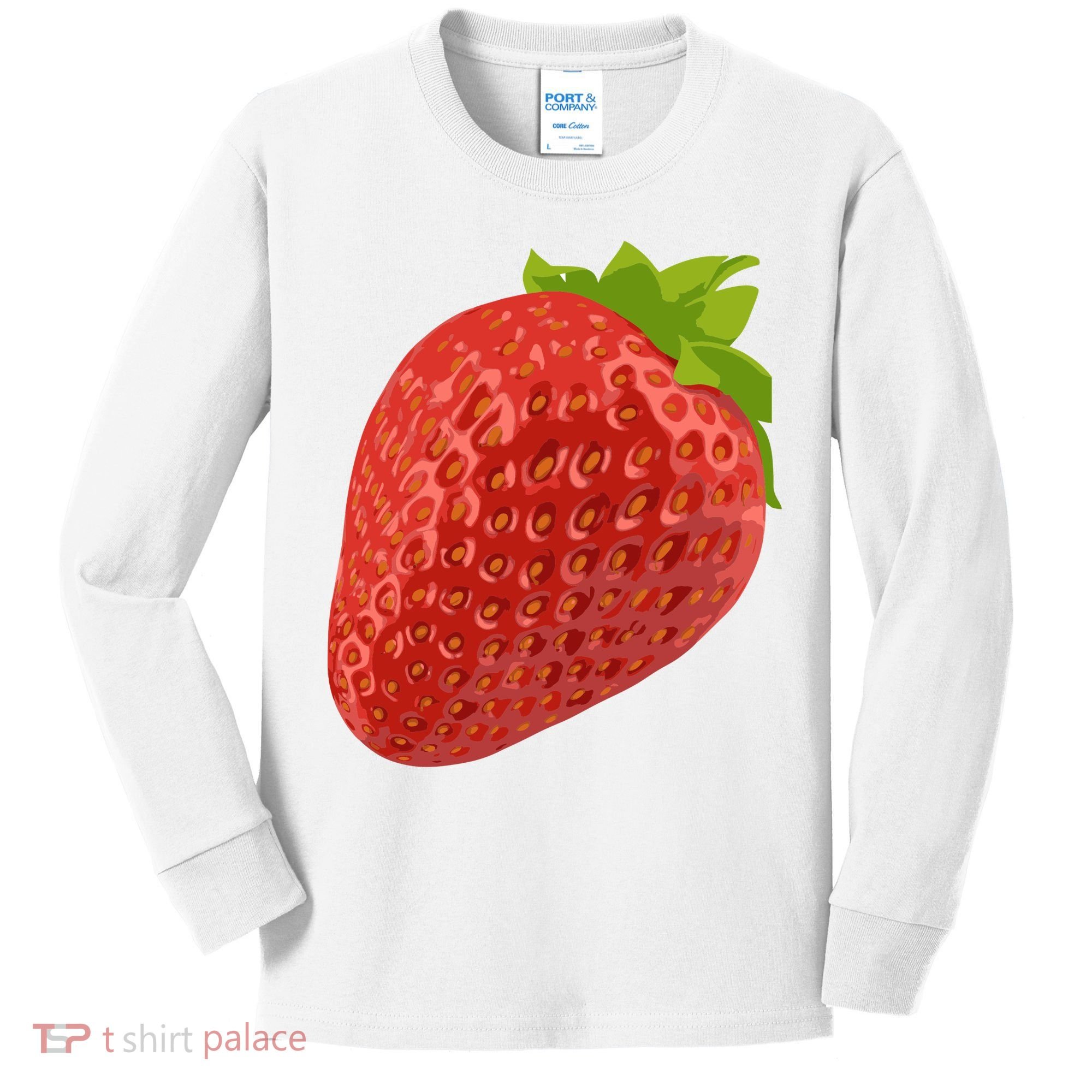 Giant Strawberry Kids Long Sleeve Shirt